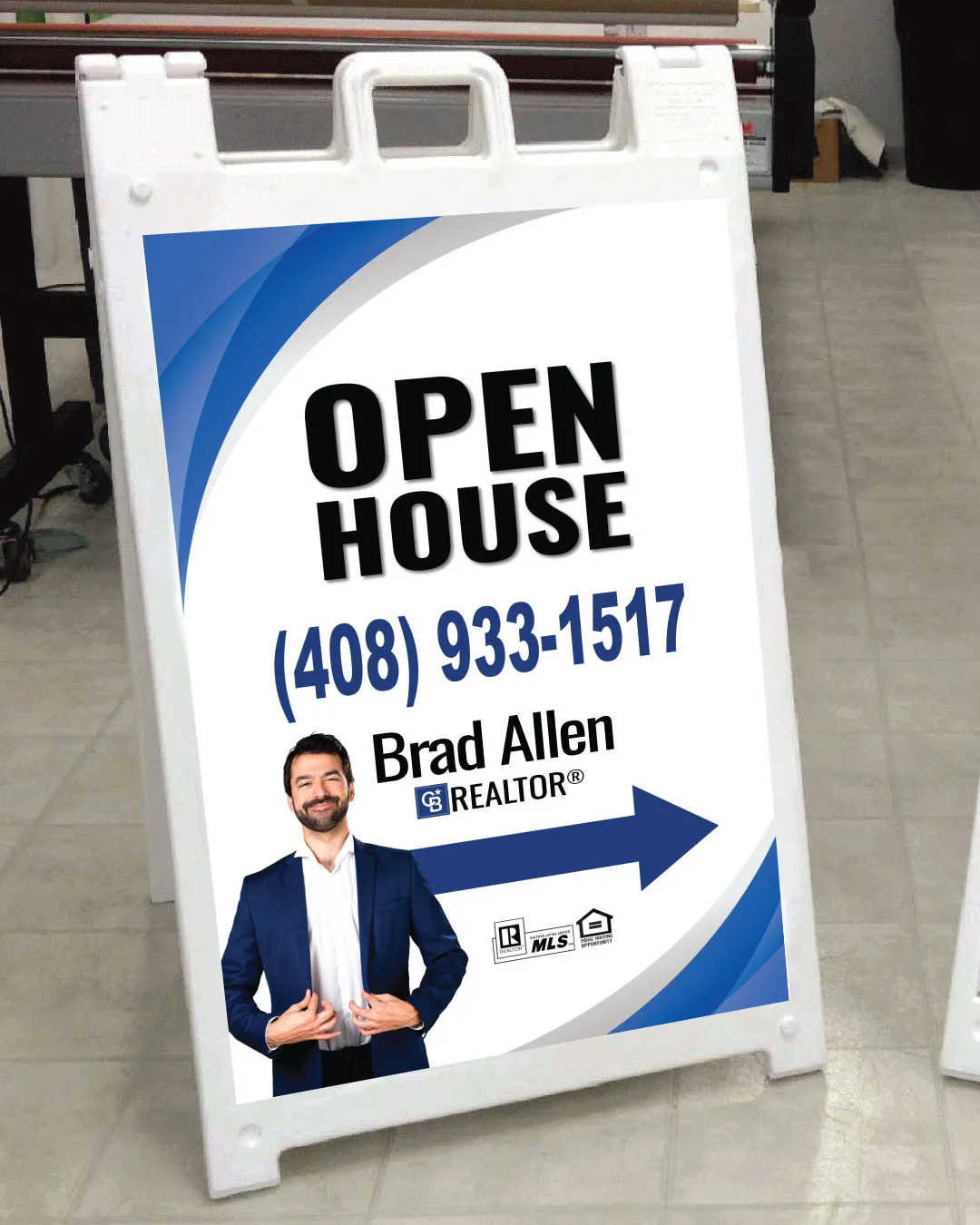 Coldwell Banker Blue Circular A frame sign AP Printing - Coldwell Banker Blue Circular A frame sign - Custom Printing Services