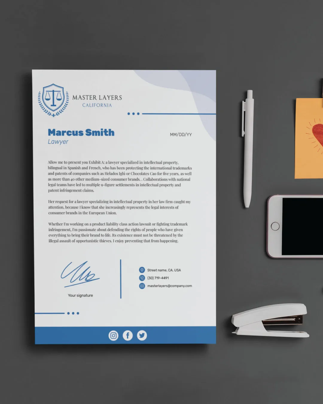 AP Printing - Waves and Blue Letterhead - Custom Printing Services