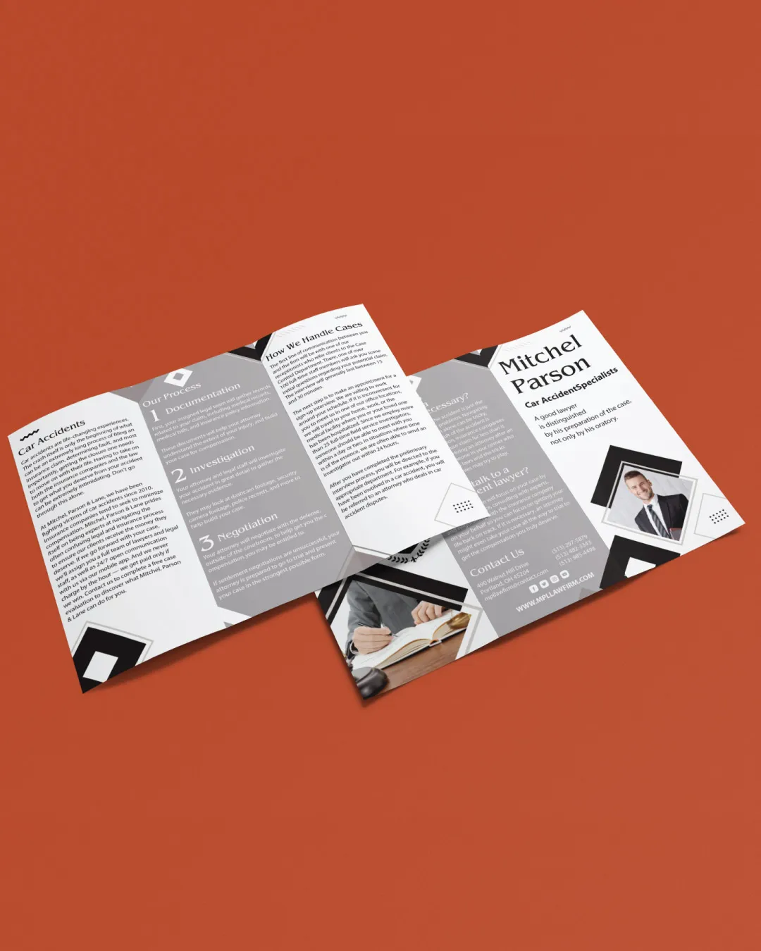Geometric Black and White Brochures AP Printing - Geometric Black and White Brochures - Custom Printing Services