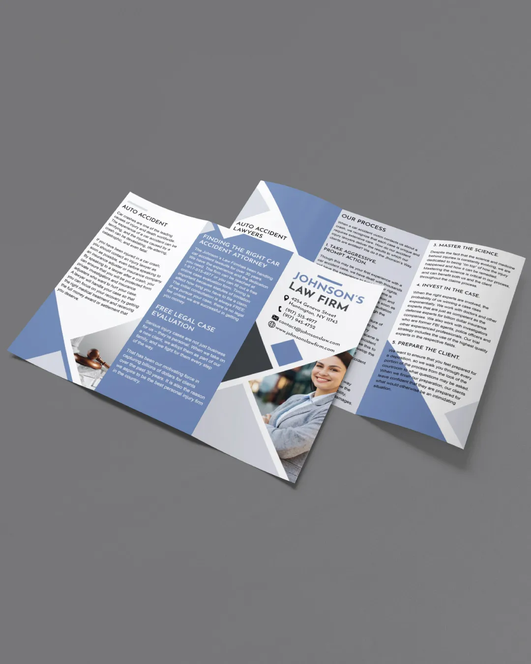 AP Printing - Blue Diamond Shape Brochures - Custom Printing Services