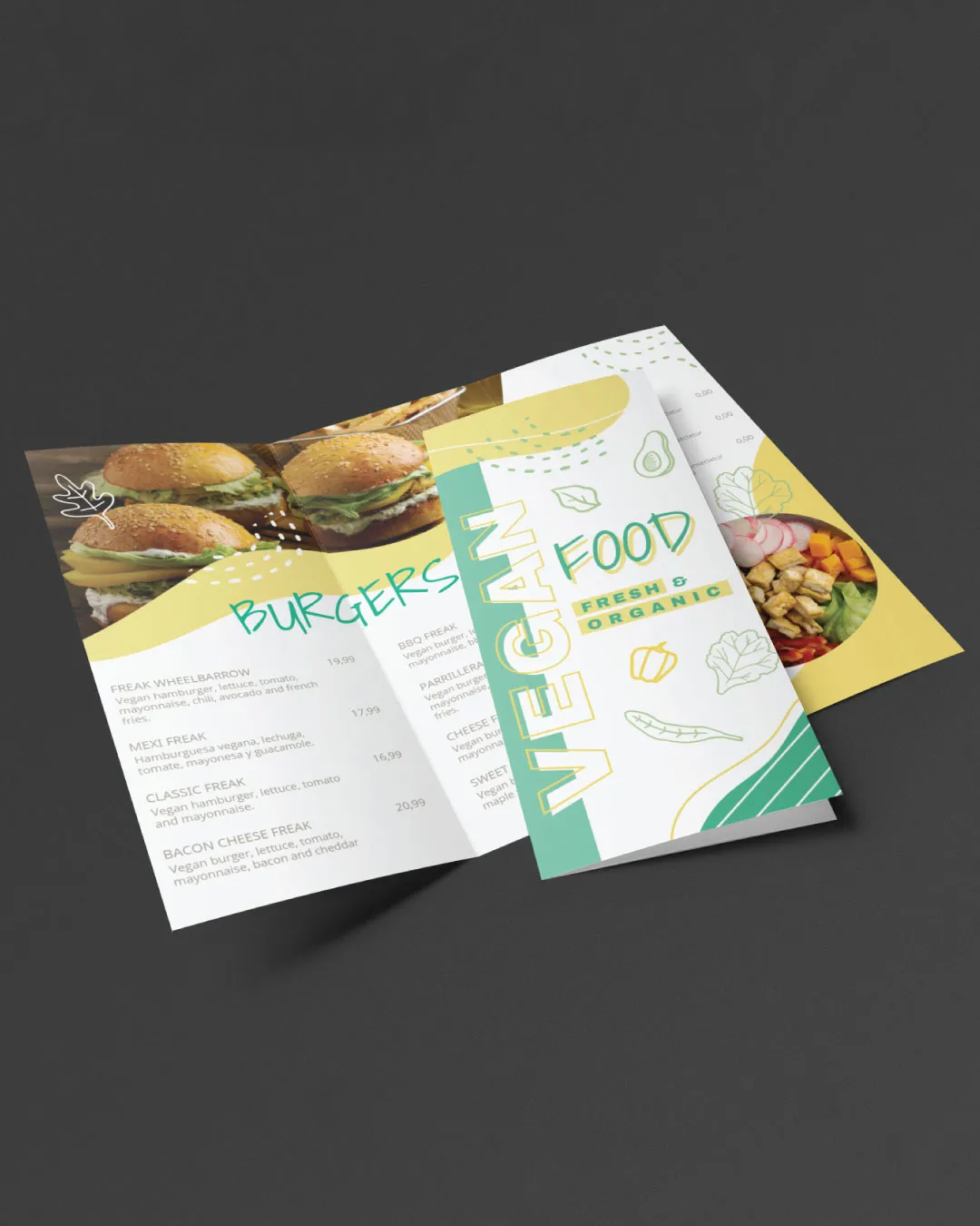 Organic White To-Go Menus AP Printing - Organic White To-Go Menus - Custom Printing Services