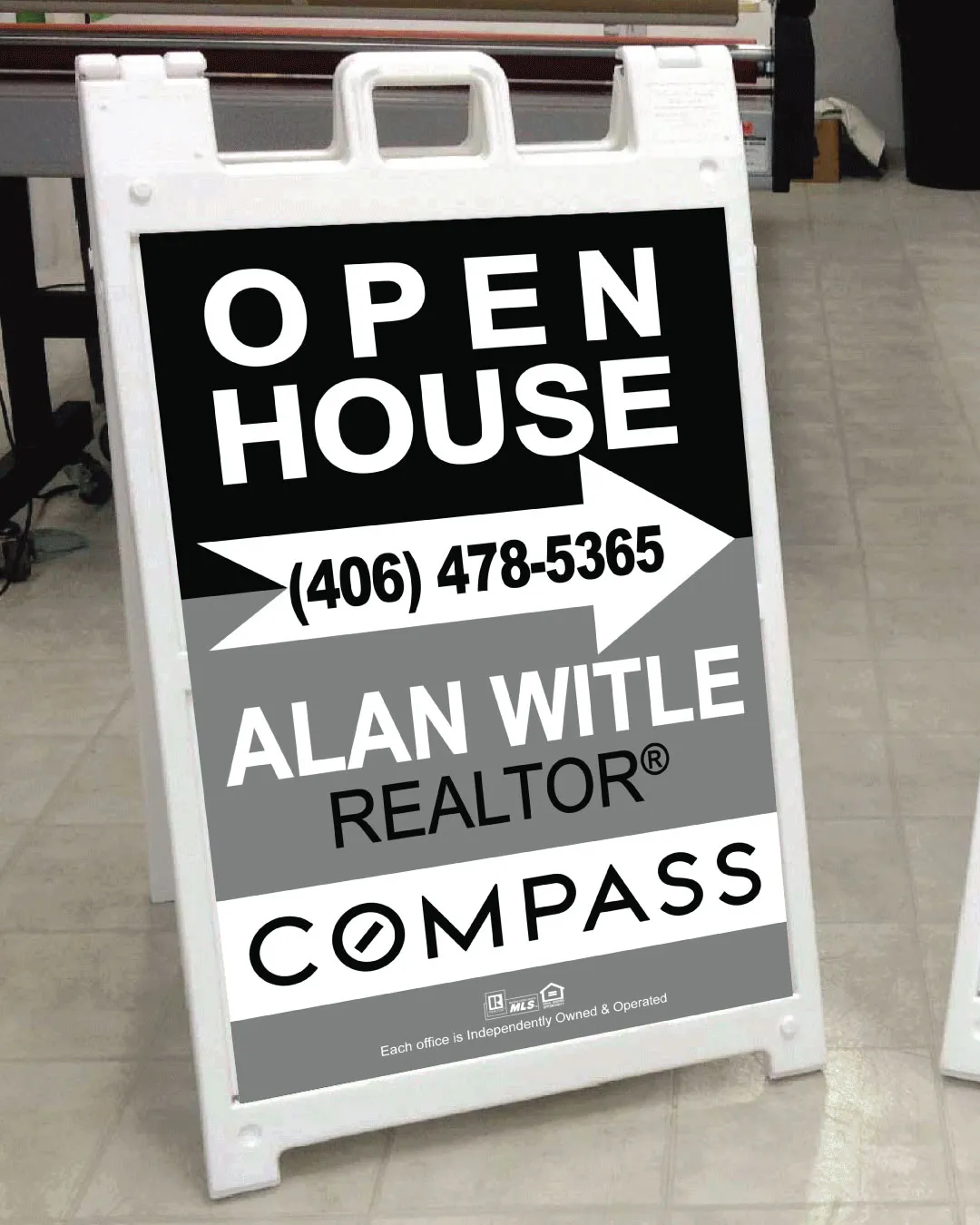 AP Printing - Compass Monochrome Vibe A Frame Sign - Custom Printing Services