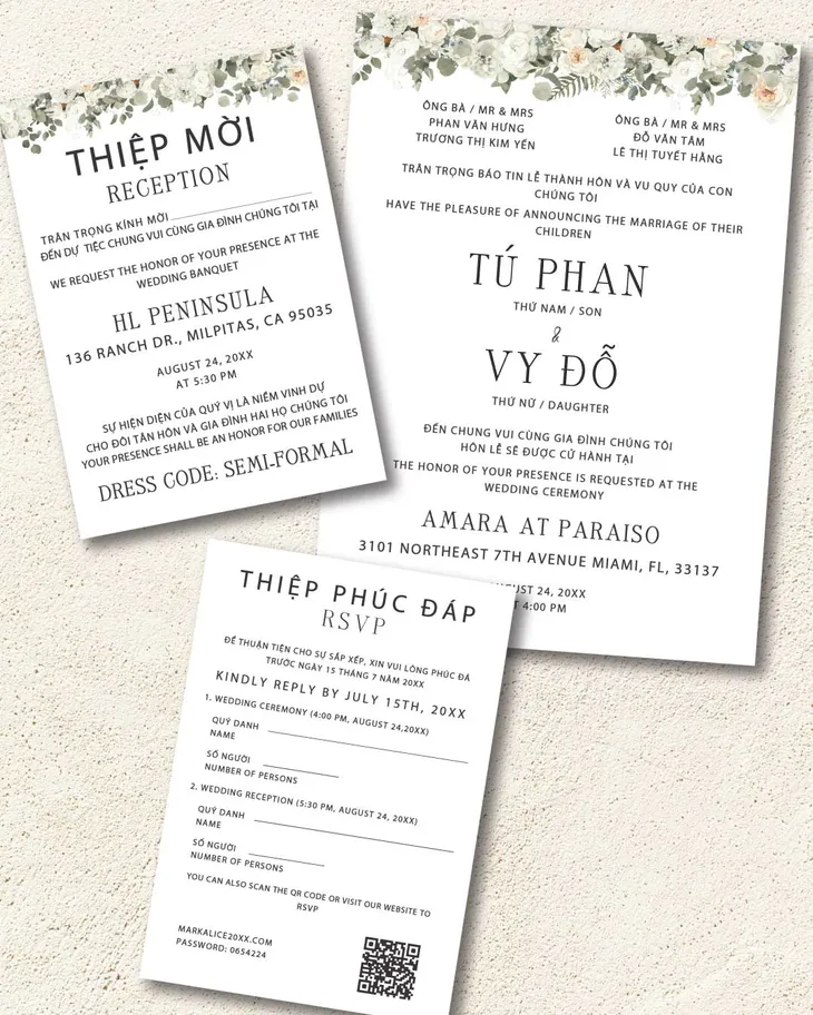 Ivory Garden Elegance Simple Flat 5x7 Wedding Invitation AP Printing - Ivory Garden Elegance Simple Flat 5x7 Wedding Invitation - Custom Printing Services