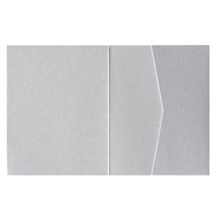 AP Printing - Silver Metallic Pocket & Folder Invitation Card, A2 Sierra - Custom Printing Services