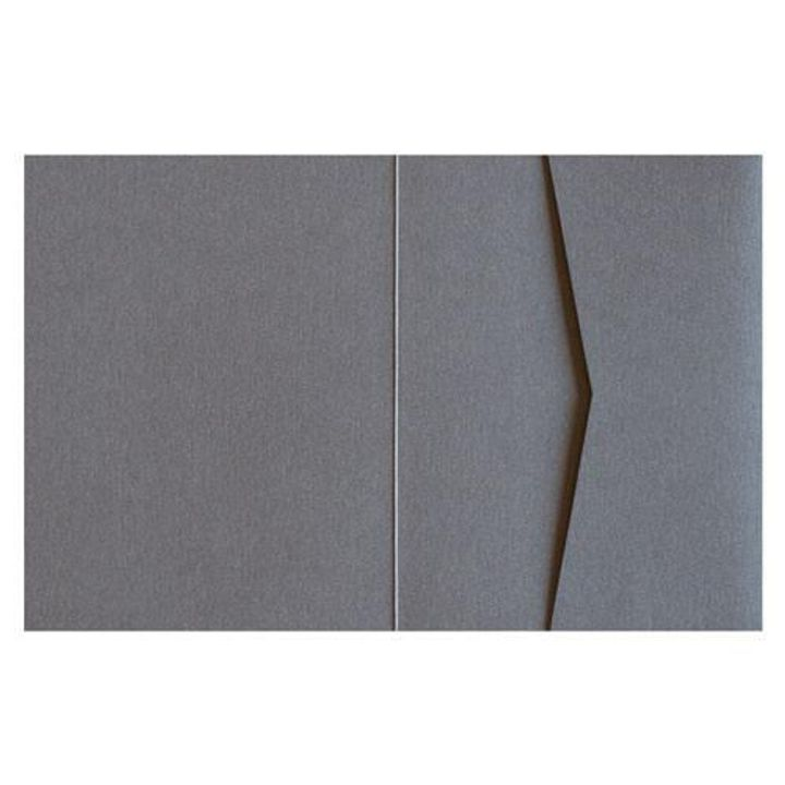 AP Printing - Steel Gray 92 lb Metallic Pocket & Folder Invitation Card, A2 Sierra - Custom Printing Services