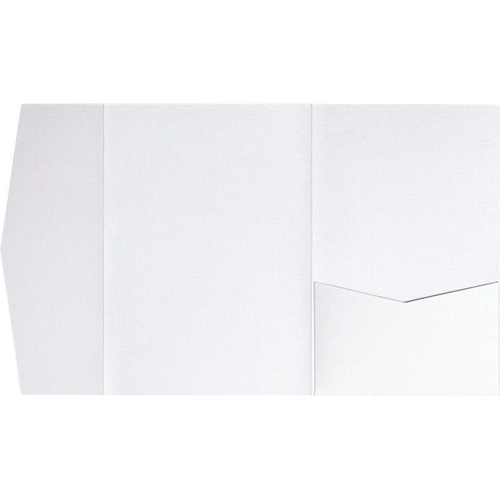 Metallic White Linen Pocket & Folder Invitation Card, A-7.5 Himalaya Bilingual AP Printing - Metallic White Linen Pocket & Folder Invitation Card, A-7.5 Himalaya Bilingual - Custom Printing Services