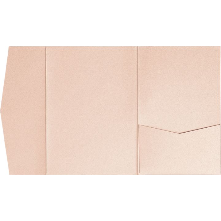 AP Printing - Peach (Coral) Metallic Pocket & Folder Invitation Card, A-7.5 Himalaya - Custom Printing Services