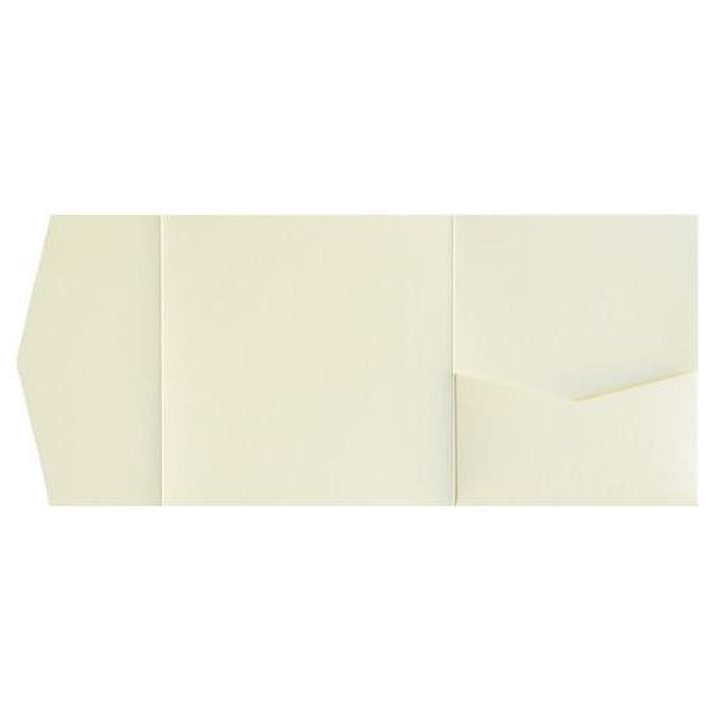 AP Printing - Metallic Cream Linen Pocket & Folder Invitation Card, 6 1\/4 Himalaya Bilingual - Custom Printing Services