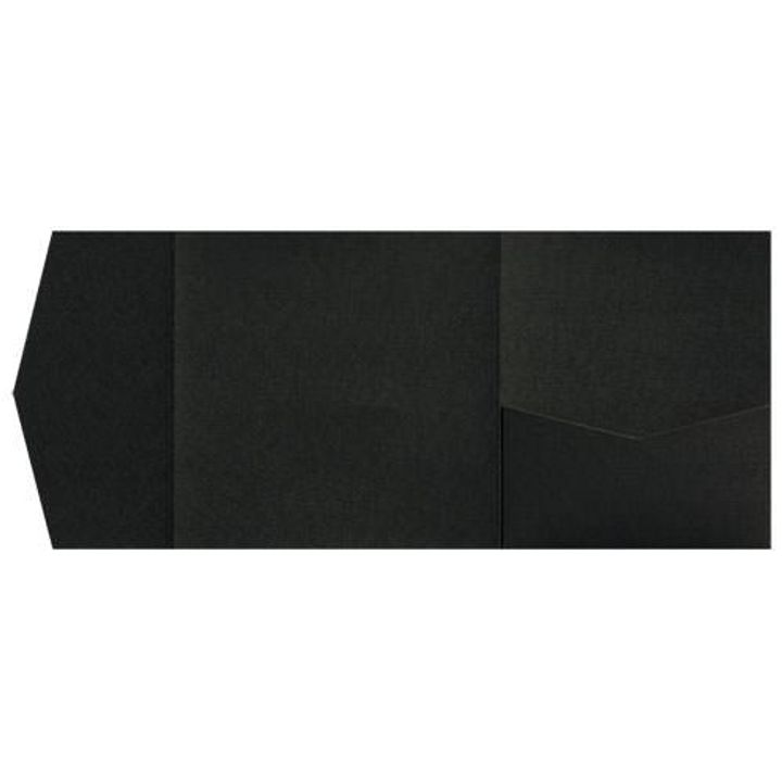 Epic Black Linen Pocket & Folder Invitation Card, 6 1/4 Himalaya AP Printing - Epic Black Linen Pocket & Folder Invitation Card, 6 1\/4 Himalaya - Custom Printing Services