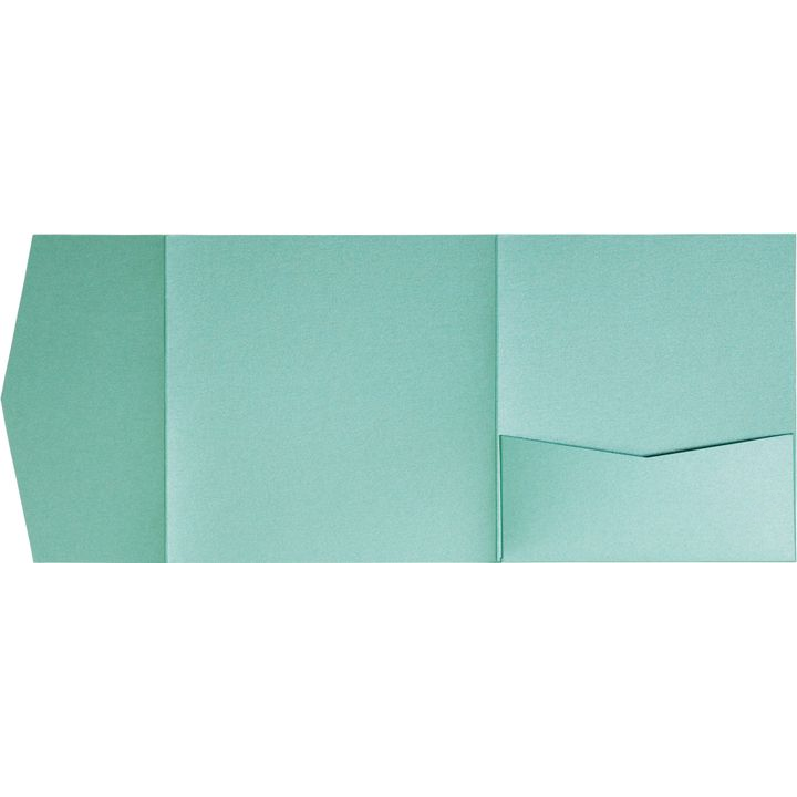 AP Printing - Aqua Lagoon Metallic Pocket & Folder Invitation Card, 6 1\/4 Himalaya - Custom Printing Services
