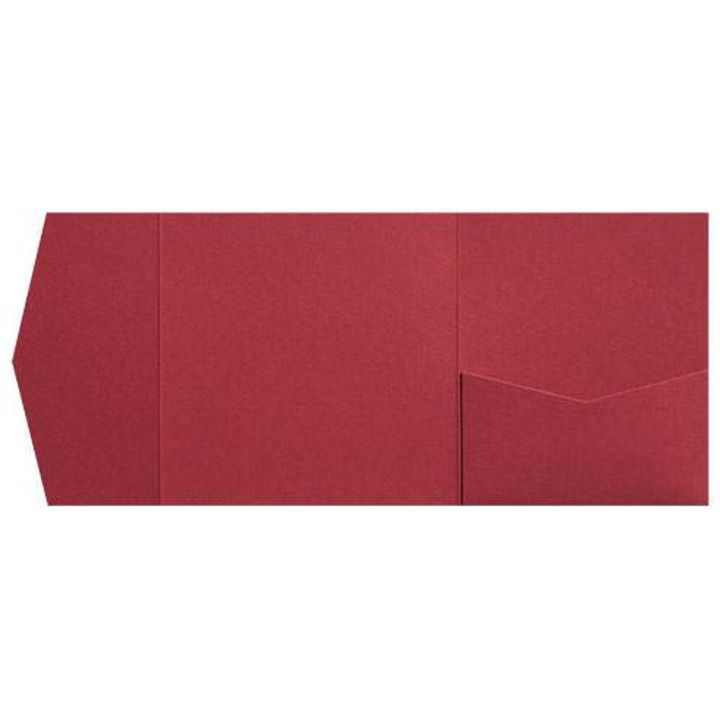 AP Printing - Crimson Red Metallic Pocket & Folder Invitation Card, 6 1\/4 Himalaya - Custom Printing Services