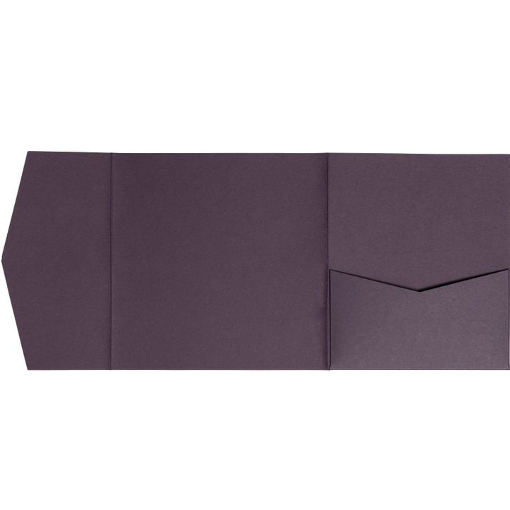 AP Printing - Purple Eggplant Solid Pocket & Folder Invitation Card, 6 1\/4 Himalaya - Custom Printing Services