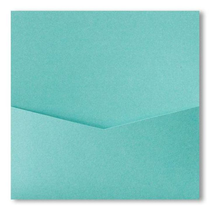 AP Printing - Aqua Lagoon Metallic Pocket & Folder Invitation Card, 6 1\/4 Denali - Custom Printing Services