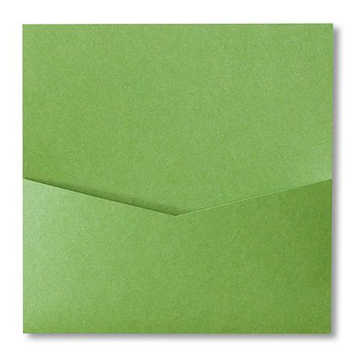 AP Printing - Green Fairway Metallic Pocket & Folder Invitation Card, 6 1\/4 Denali - Custom Printing Services