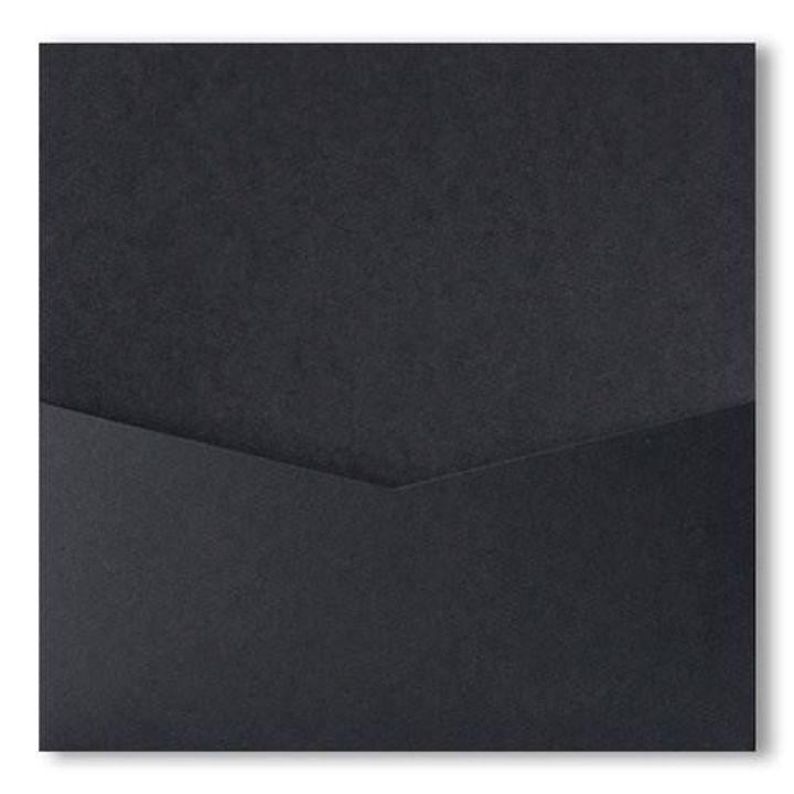 AP Printing - Black Solid Pocket & Folder Invitation Card, 6 1\/4 Denali - Custom Printing Services