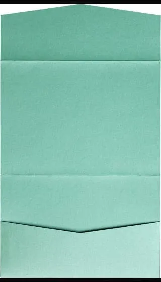 Aqua Lagoon Metallic Pocket & Folder Invitation Card, A7 Atlas AP Printing - Aqua Lagoon Metallic Pocket & Folder Invitation Card, A7 Atlas - Custom Printing Services