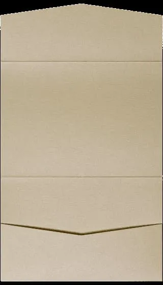 AP Printing - Beige Sand Metallic Pocket & Folder Invitation Card, A7 Atlas - Custom Printing Services