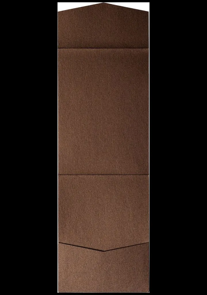 AP Printing - Bronze Brown Metallic Pocket & Folder Invitation Card, A7 Cascade - Custom Printing Services