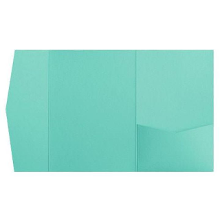 Tiffany Blue Solid Pocket & Folder Invitation Card, A7 Himalaya AP Printing - Tiffany Blue Solid Pocket & Folder Invitation Card, A7 Himalaya - Custom Printing Services