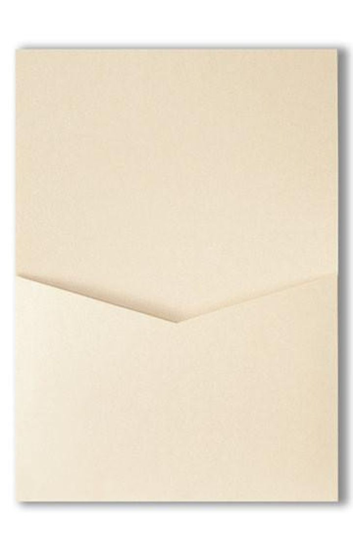 AP Printing - Champagne Cream Metallic Pocket & Folder Invitation Card, A7 Denali - Custom Printing Services