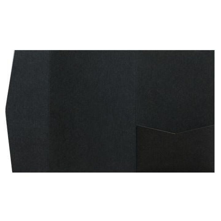 Epic Black Linen Pocket & Folder Invitation Card, A7 Himalaya AP Printing - Epic Black Linen Pocket & Folder Invitation Card, A7 Himalaya - Custom Printing Services