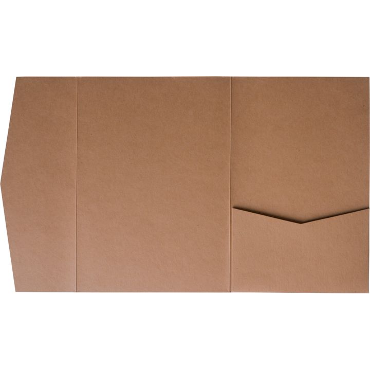 AP Printing - Kraft Brown 100 lb Raw Recycled Pocket & Folder Invitation Card, A7 Himalaya - Custom Printing Services