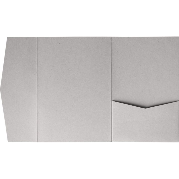 AP Printing - Concrete Gray Kraft 100 lb Raw Recycled Pocket & Folder Invitation Card, A7 Himalaya - Custom Printing Services