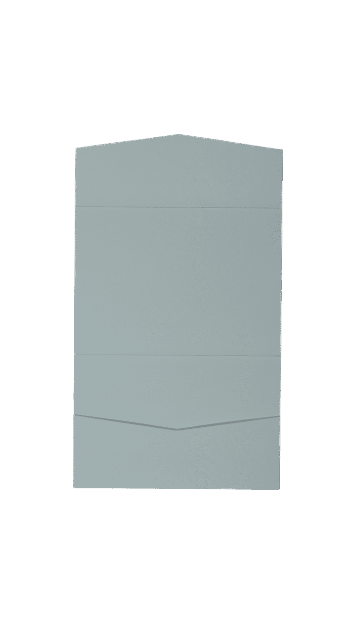 AP Printing - Dusty Steel Blue Solid Pocket & Folder Invitation Card, A7 Atlas - Custom Printing Services