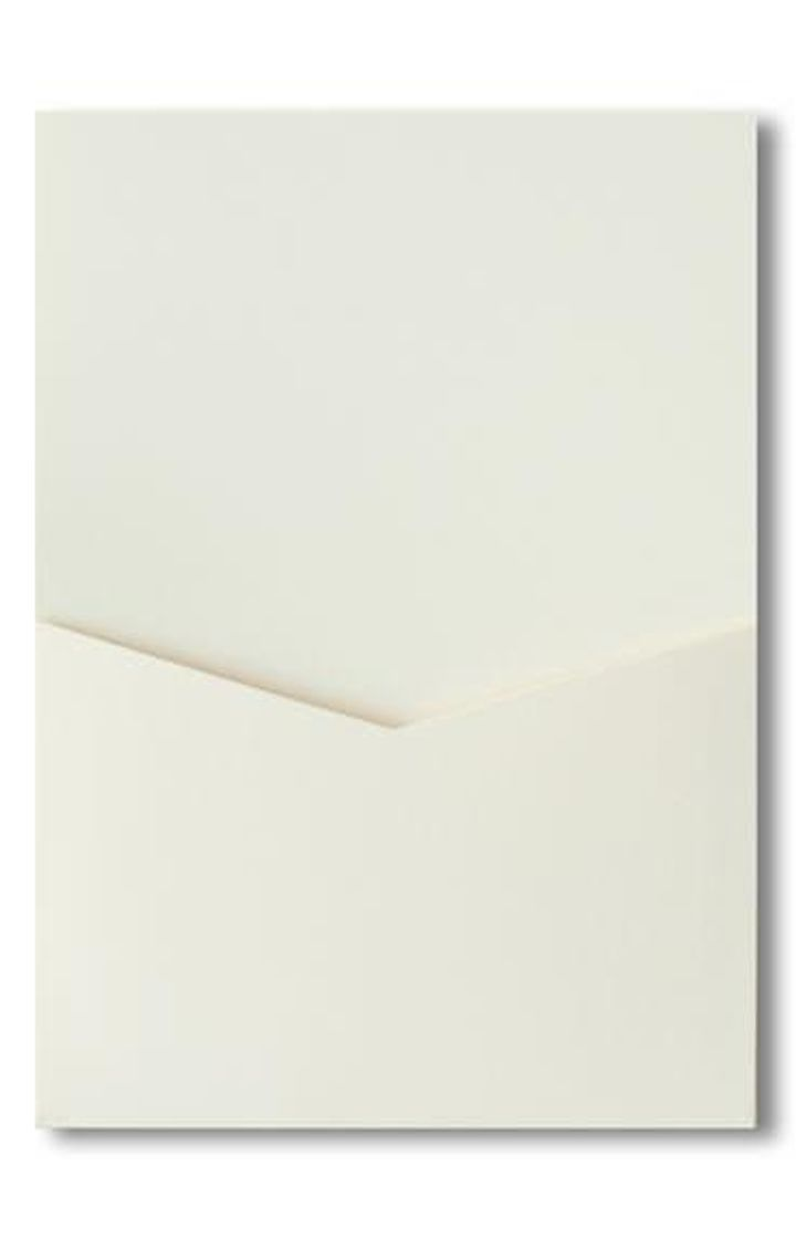AP Printing - Classic Natural Cream Solid Pocket & Folder Invitation Card, A7 Denali - Custom Printing Services