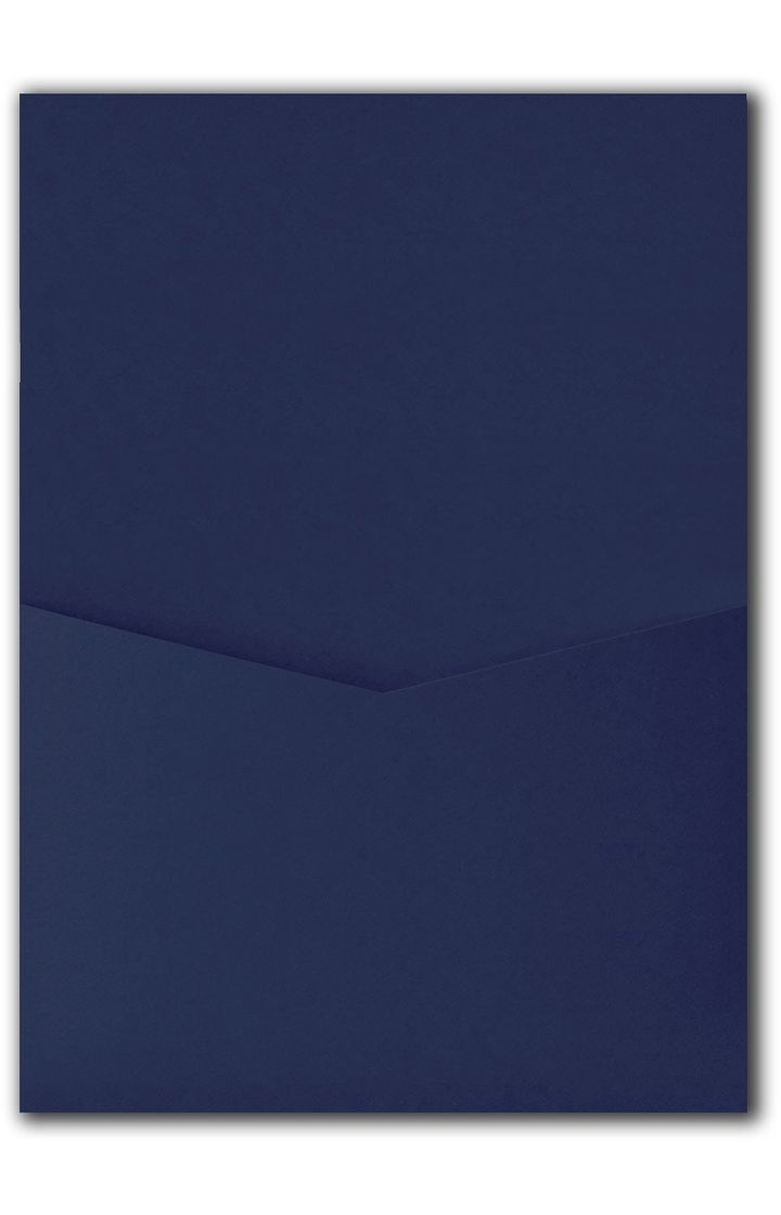 AP Printing - Blazer Blue Solid Pocket & Folder Invitation Card, A7 Denali - Custom Printing Services