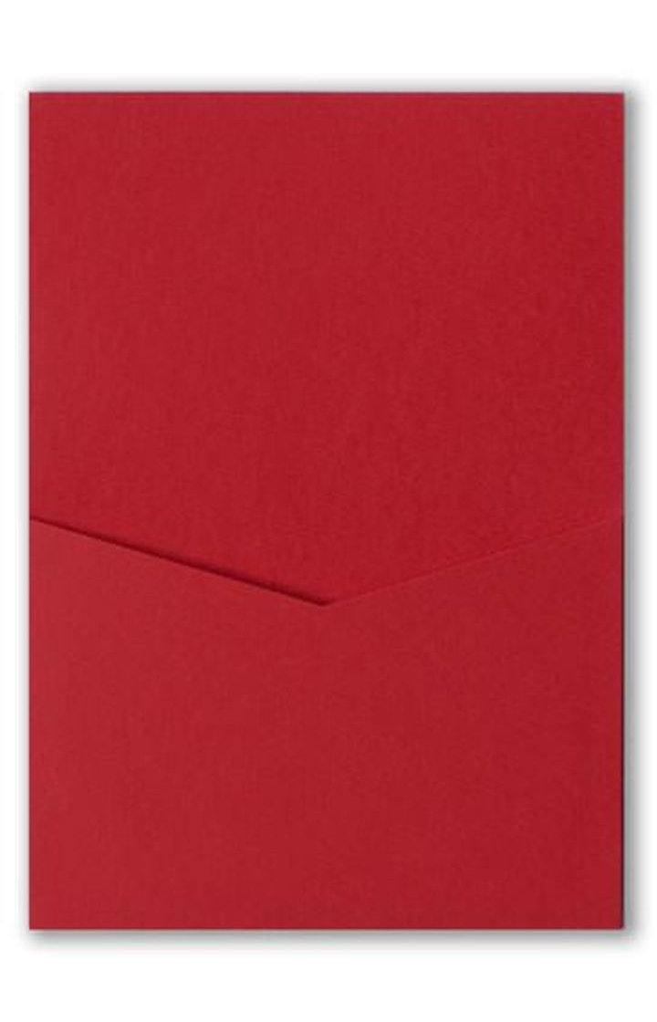 Cherry Red Solid Pocket & Folder Invitation Card, A7 Denali AP Printing - Cherry Red Solid Pocket & Folder Invitation Card, A7 Denali - Custom Printing Services