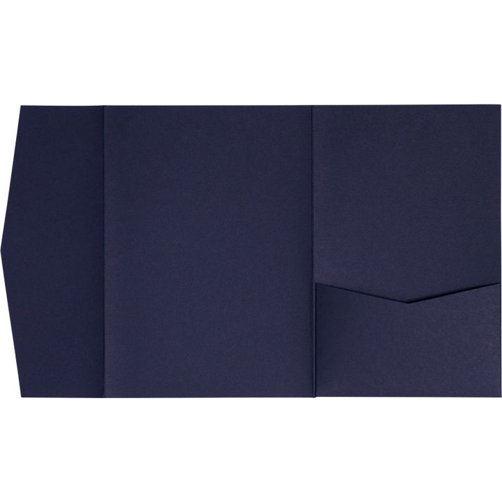 AP Printing - Blazer Blue Solid Pocket & Folder Invitation Card, A7 Himalaya - Custom Printing Services