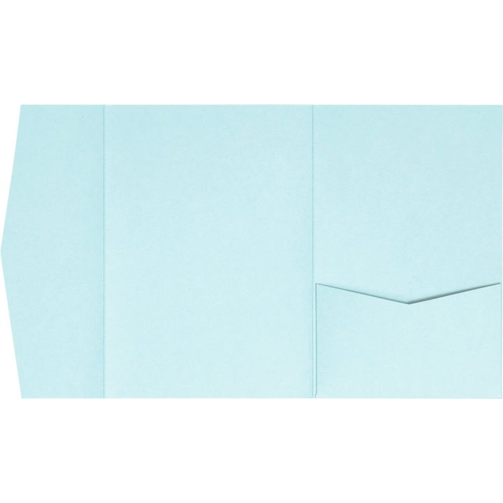 AP Printing - Pastel Blue Solid Pocket & Folder Invitation Card, A7 Himalaya - Custom Printing Services