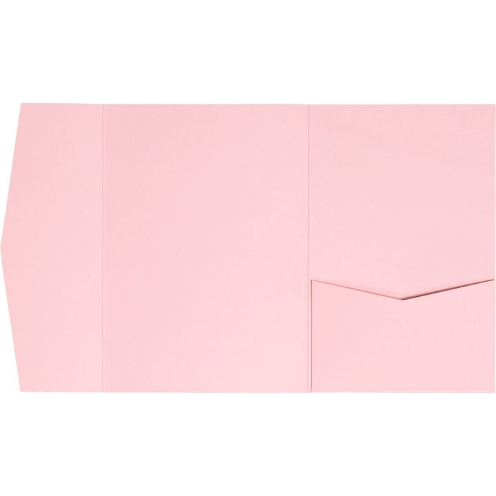 AP Printing - Pastel Pink Solid Pocket & Folder Invitation Card, A7 Himalaya - Custom Printing Services