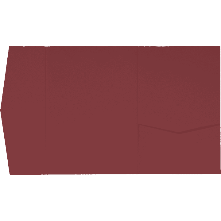 AP Printing - Carmine Burgundy Solid Pocket & Folder Invitation Card, A7 Himalaya - Custom Printing Services