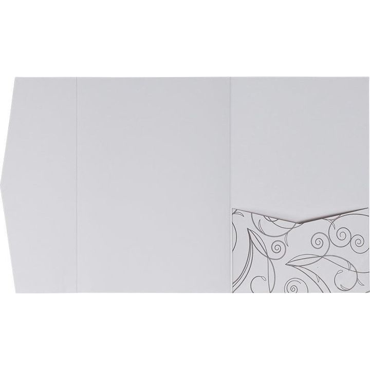 AP Printing - Gray Simple Swirl on Classic White Solid, A7 Himalaya - Custom Printing Services