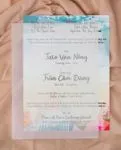 Summer Umbrellas Vellum Wrapped Vietnamese & English Wedding Invitation