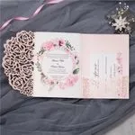 Gorgeous Lace Foil Laser Cut Wedding Invitation