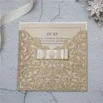 Navy Blue Gate Laser Cut Wedding Invitation