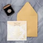 Rustic Lace Glittery Laser Cut Wedding Invitation
