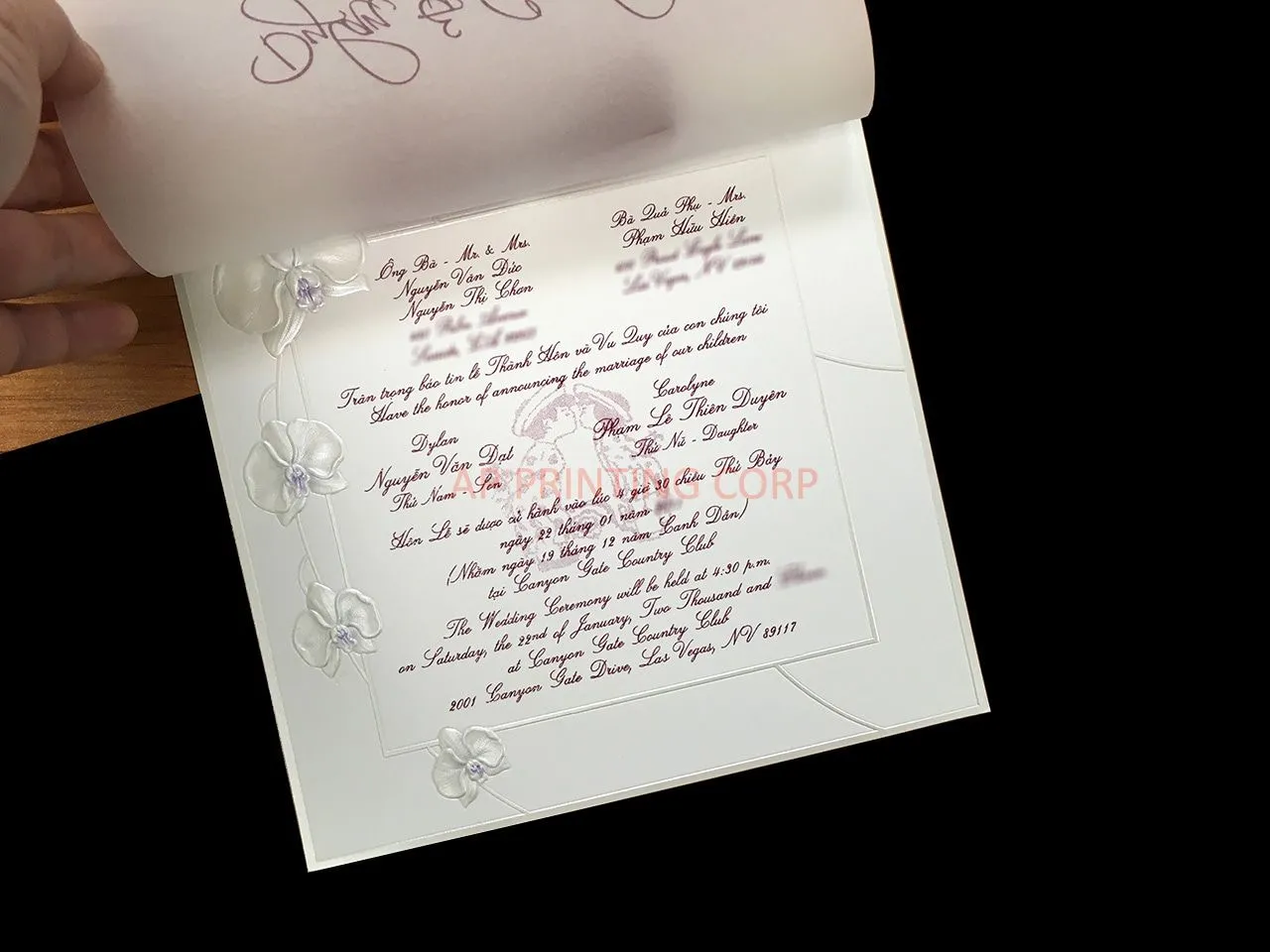 K778-Overlay [I-12] Vietnamese & English Wedding Invitation