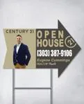 Divided Design Arrow Shape Sign