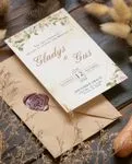 Handmade Flower Set Simple Flat 5x7 Wedding Invitation