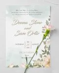 Rustic Floral Simple Flat 5x7 Wedding Invitation