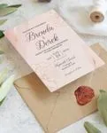 Pink Paint Strokes Simple Flat 5x7 Wedding Invitation