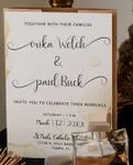 Gold Streaked Sandy Simple Flat 5x7 Wedding Invitation