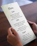 Beautiful Watercolor Leaves Wedding Menu Cards