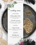 Purple And White Flowers Wedding Menu Cards