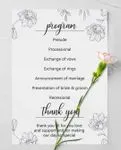 Simple Dark Floral Elegance Wedding Program Card