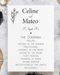 Spotless Black Background Wedding Program Cards